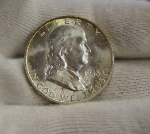 1948 D US Franklin Half 50c Nice Unc