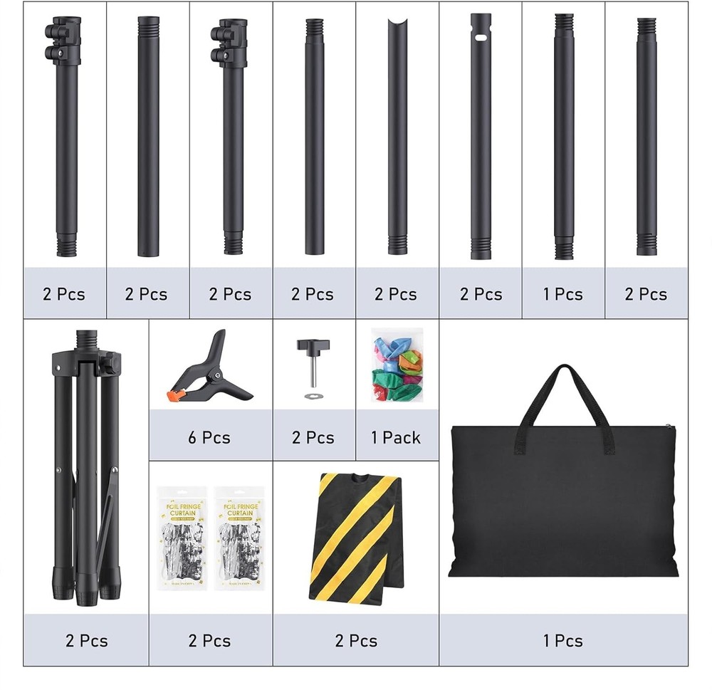 Backdrop Stand Kit - 6 Widths, 10x7.5ft Adjustable Background Stand for Parti...
