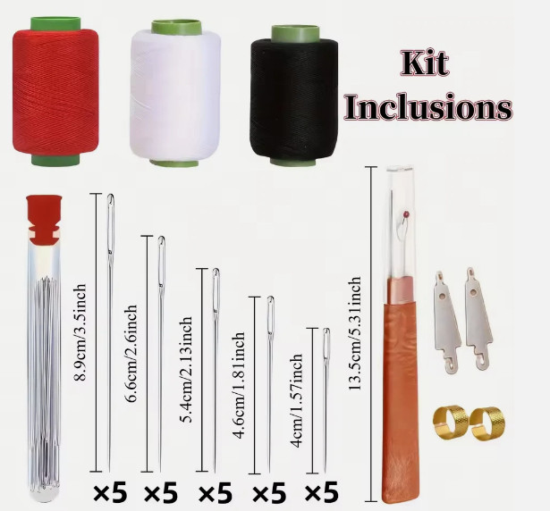 Big Eye Steel Needles Set, Stainless Steel Sewing Needle Kit US