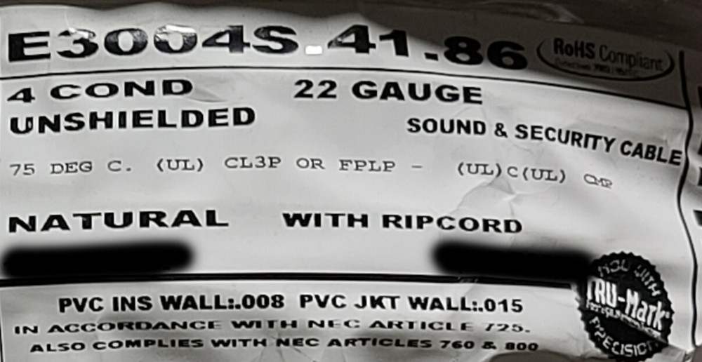 Carol E3004S 22/4C Stranded Control/Communications Cable Plenum White /100ft