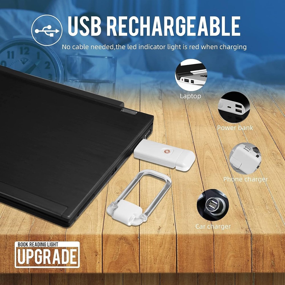 USB Rechargeable Book Light Clip On