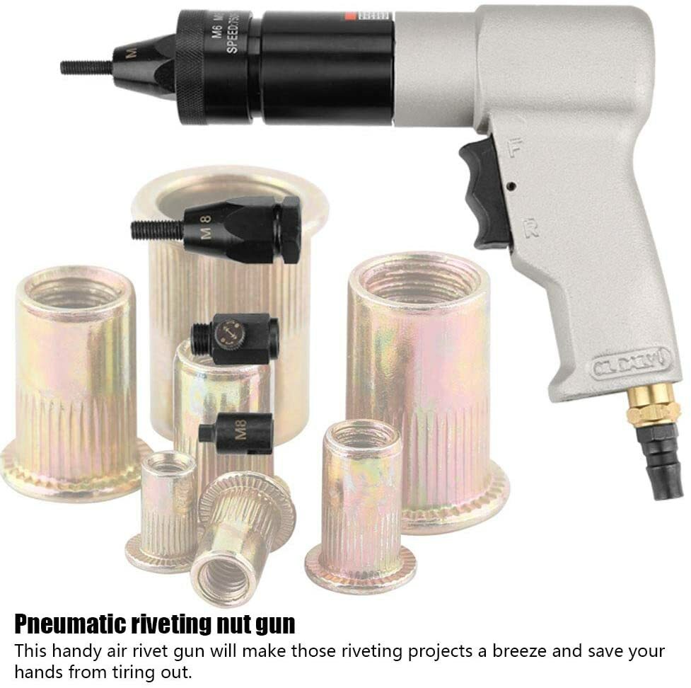 1/4 Pneumatic Riveting Gun Pull M6 M8 M10 Nut Automatic Air Rivet Nut Tool
