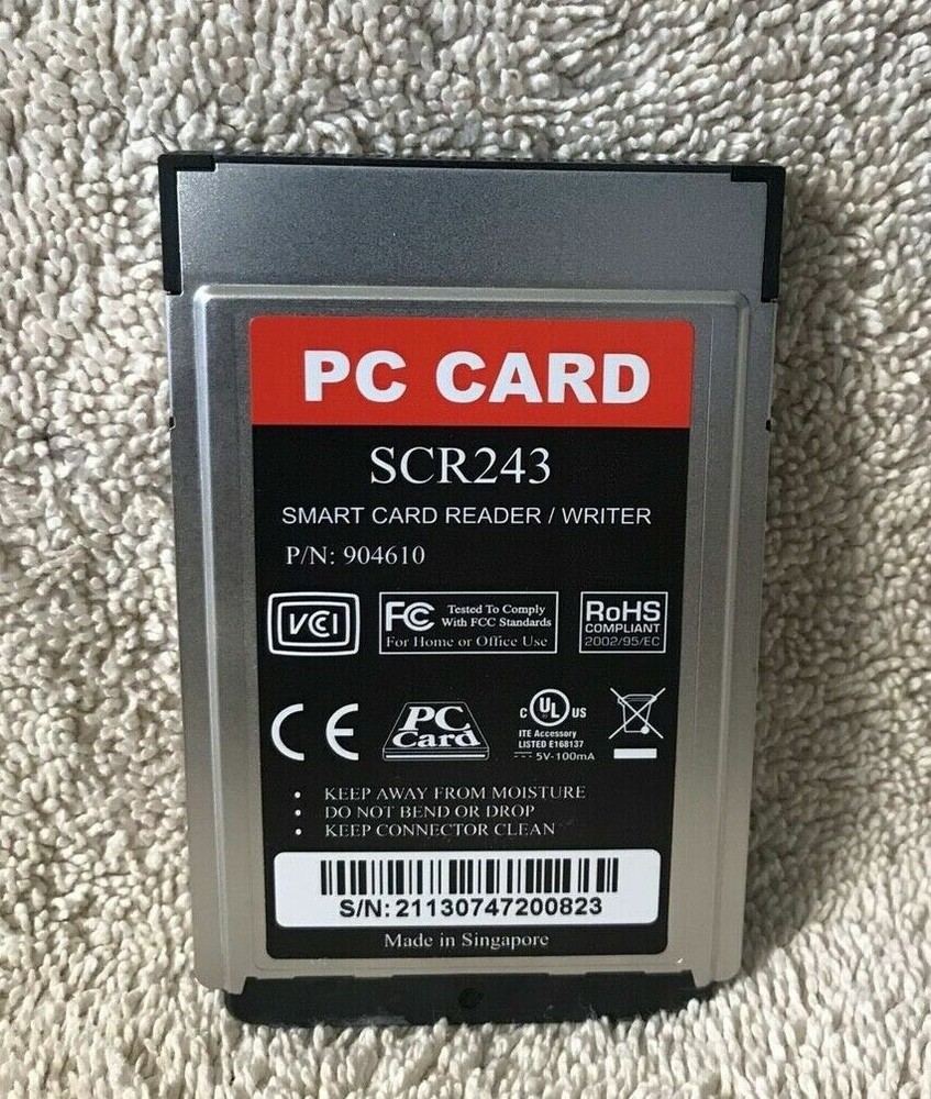 SCR243 Smart Card Reader / Writer PC Card  SCM Microsystems
