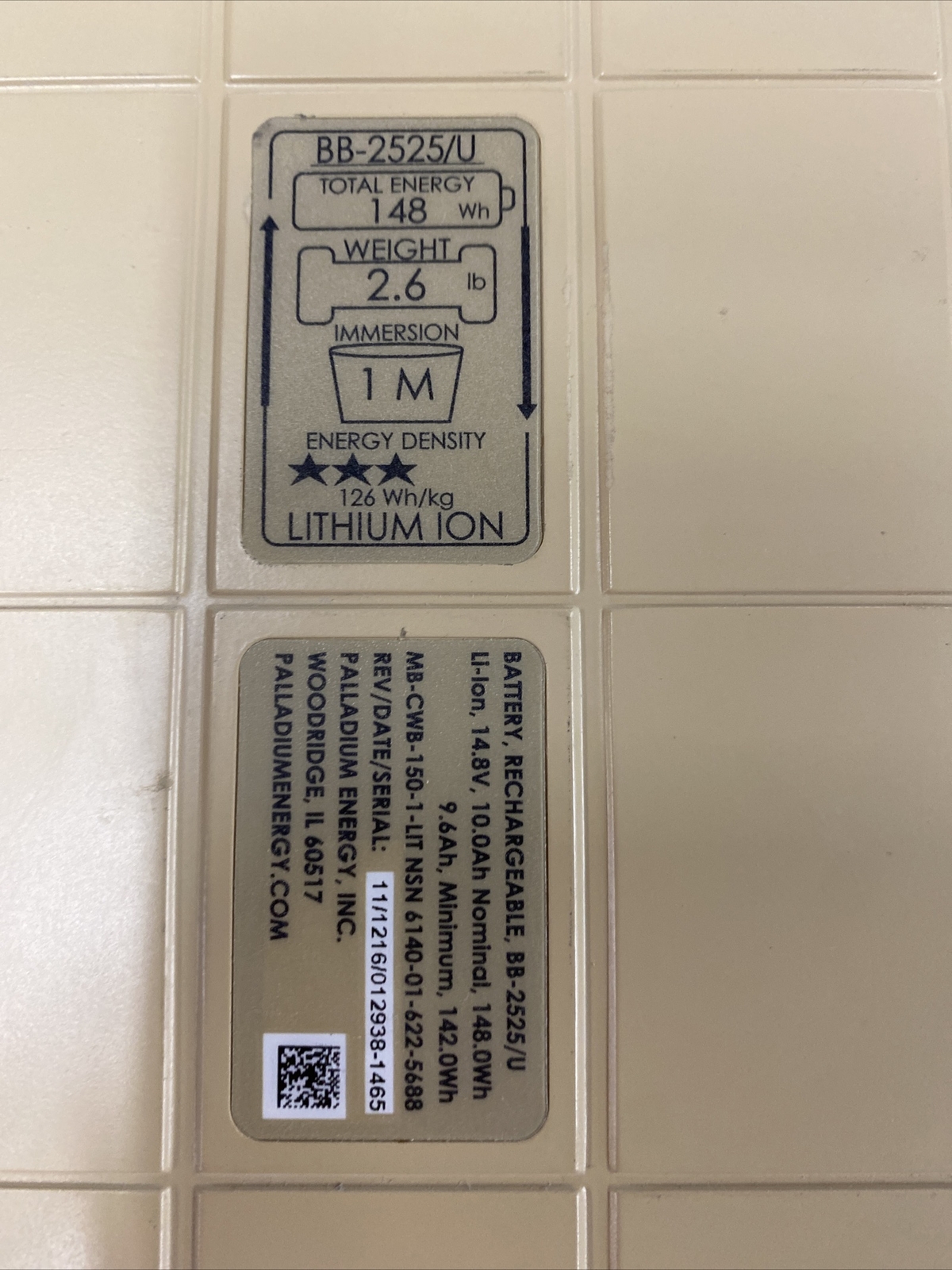 Inventus BB-2525/U Military Rechargeable Battery