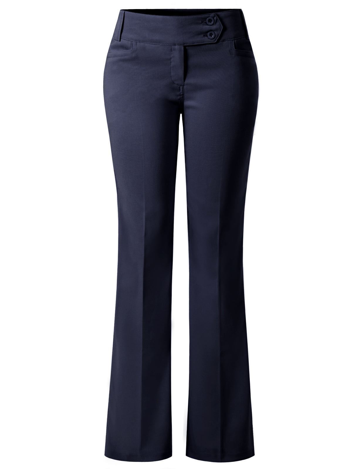 MixMatchy Relaxed Boot-Cut Stretch Office Pants Trousers Slacks