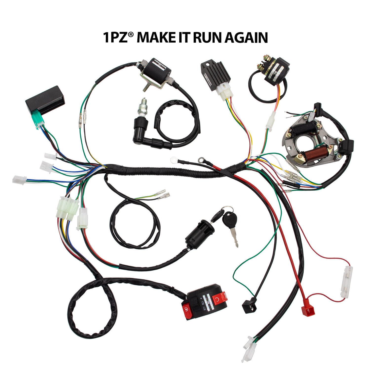 50cc-110cc CDI Wire Harness Stator Assembly Wiring Kit Chinese ATV Electric Quad