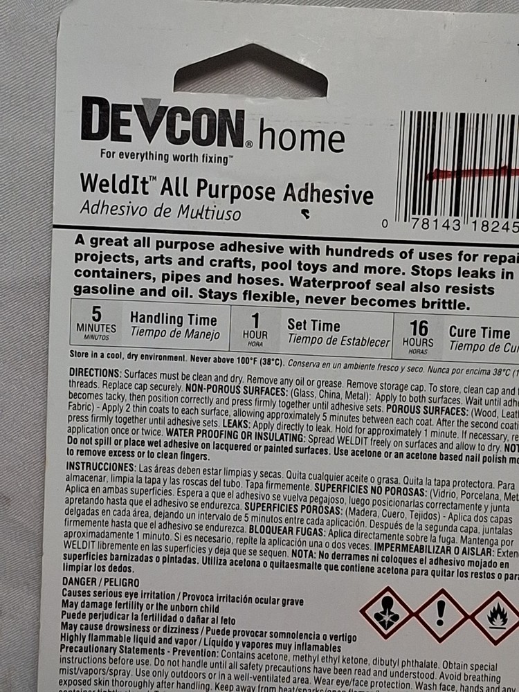 Devcon Weld-It Cement 1 oz - Heavy Duty Plastic Weld Adhesive Glue