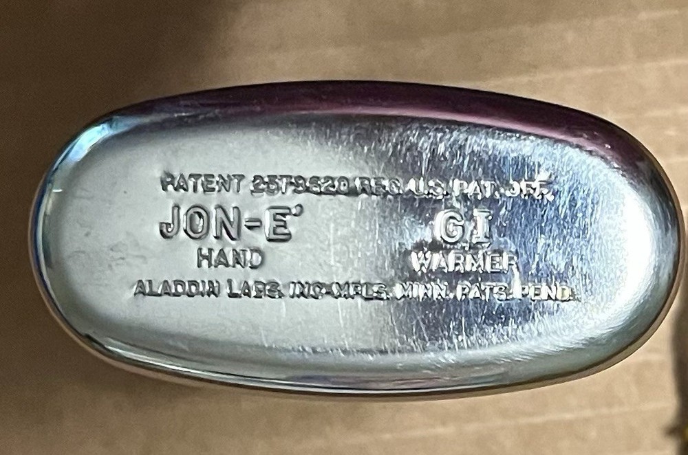 Jon-E’ GI vintage Silver Hand Warmer with Pouch