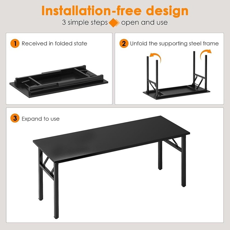 Foldable Computer Desk Space Saving Writing Desk Home Office Study Room New