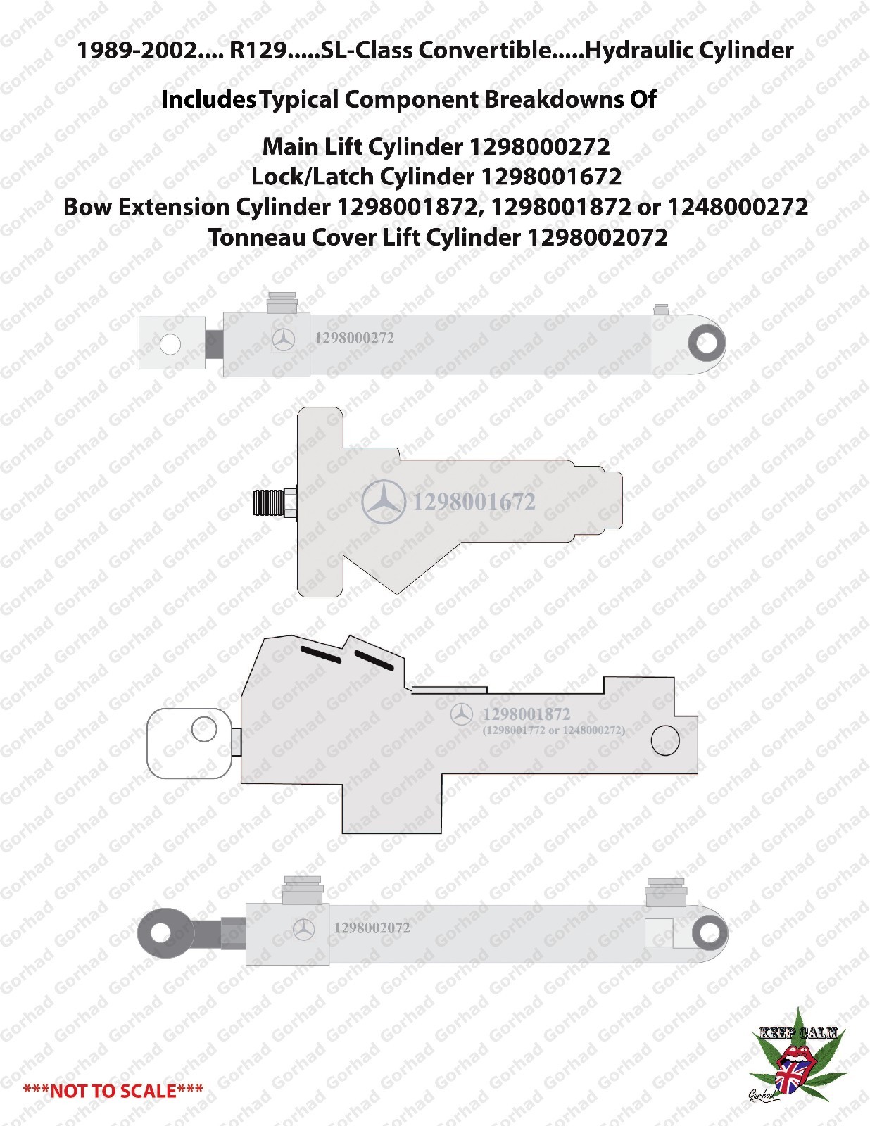 Mercedes SL500 SL320 500SL Convertible Top Hydraulic Cylinder Repair Kit..R129