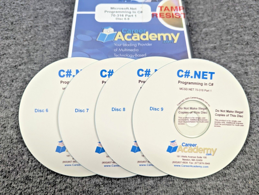 Career Academy Microsoft MSCE Training Software CD-ROM Lot Visual Studio C# SQL