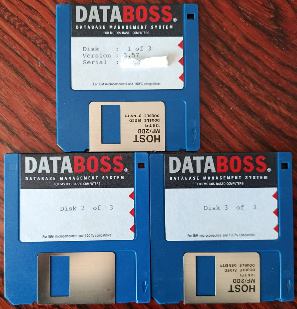 DATABOSS TURBO PASCAL DBMS APPLICATION GENERATOR - DOS - 1991 - VINTAGE
