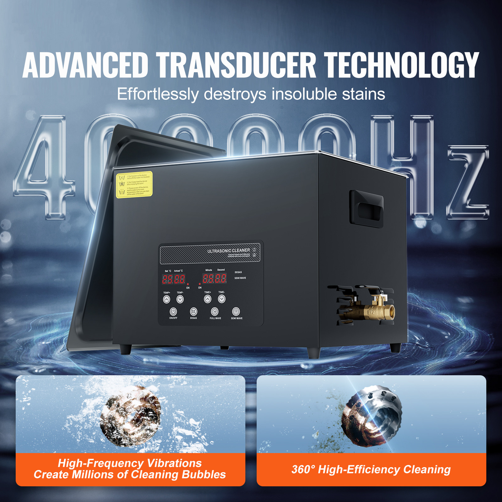 15L Ultrasonic Cleaner Cleaning Machine with Basket Heater and Timer 360W