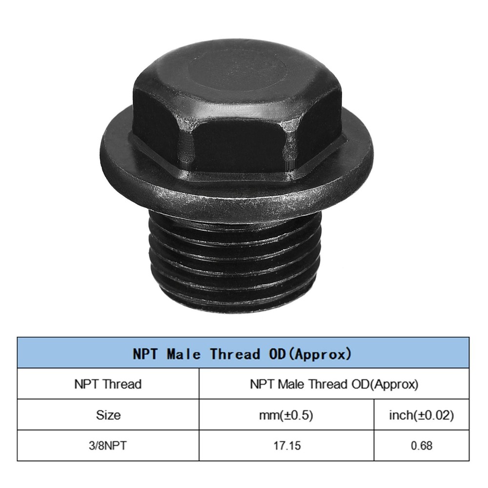 Outer Hex Head Socket Pipe Fitting Plug M20x1.5 Male Thread Carbon Steel 4Pcs
