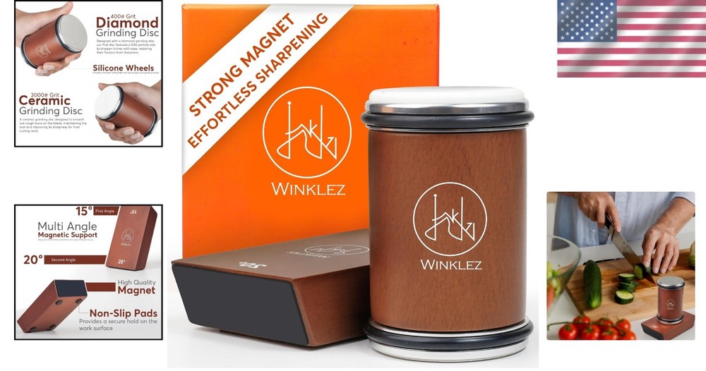 Knife Sharpener Kitchen Sharpener Diamond Ceramic Discs Magnetic Angles