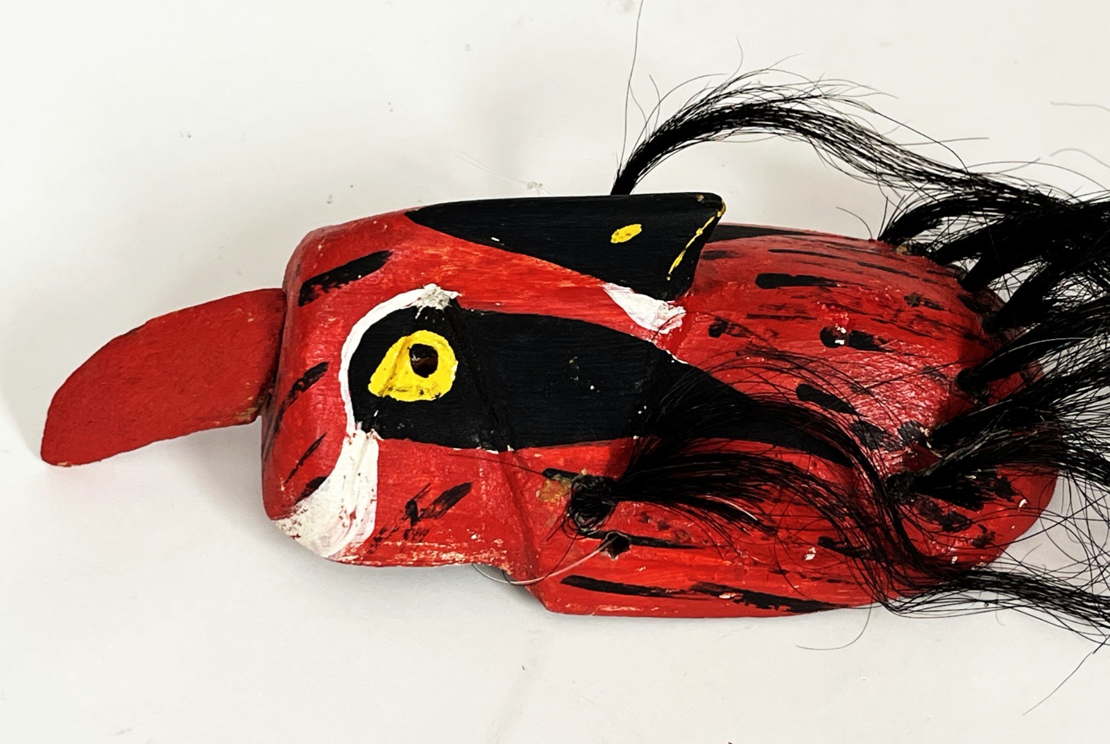 MAYO PASCOLA YAQUI FOLK ART ETHNOGRAPHIC CARVED WOOD OWL BIRD DANCE MASK SONORA