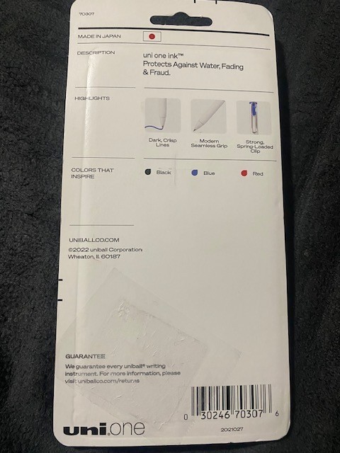 2 pack uni.one ink gel pen same picture