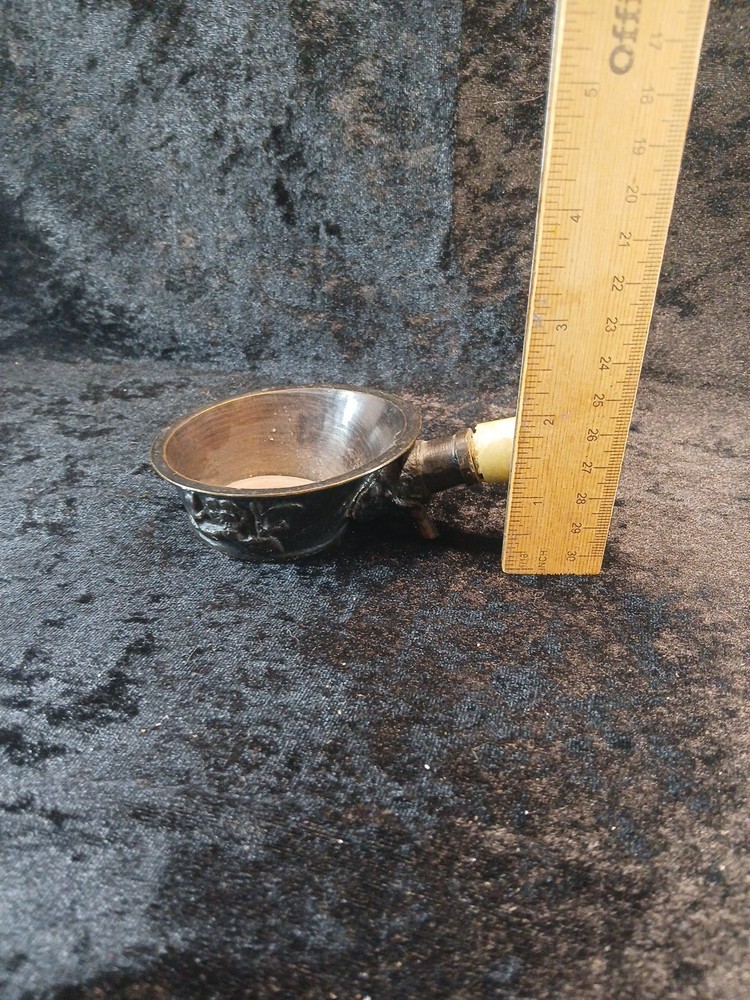 Incense Burner Brass With Stone Handle