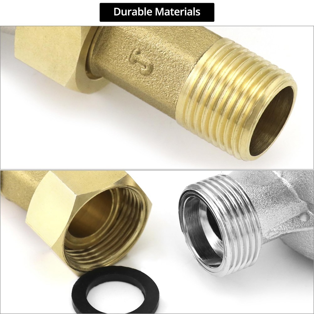 QWORK Water Meter 2 Pack, Cold Flow with Pulse Output, 2 Pack