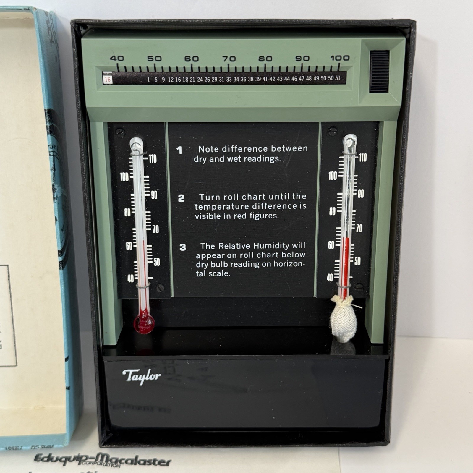 Taylor Comfortguide Hygrometer Model 5535 LNIB Measure Humidity Vintage