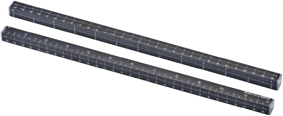 MeasureMate Learning Ruler, Four-Sided Math Tool for Students, Teaching Black