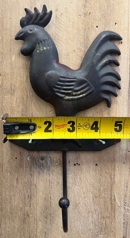 Rooster Metal Wall Hook 9" x 5"