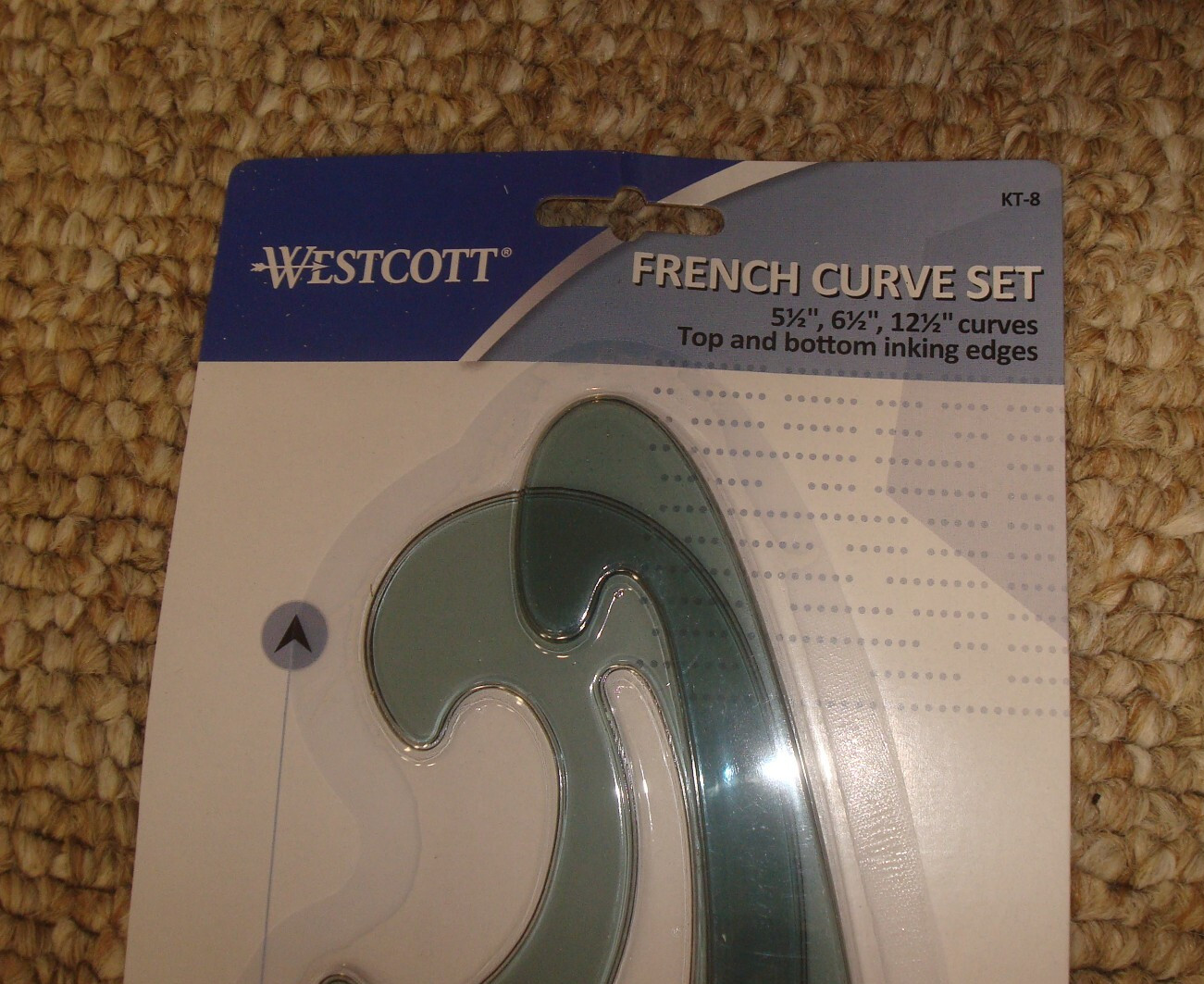 Westcott French Curve Set. KT-8. 3 piece 5.5" 6.5" & 12.5" Curves. NEW