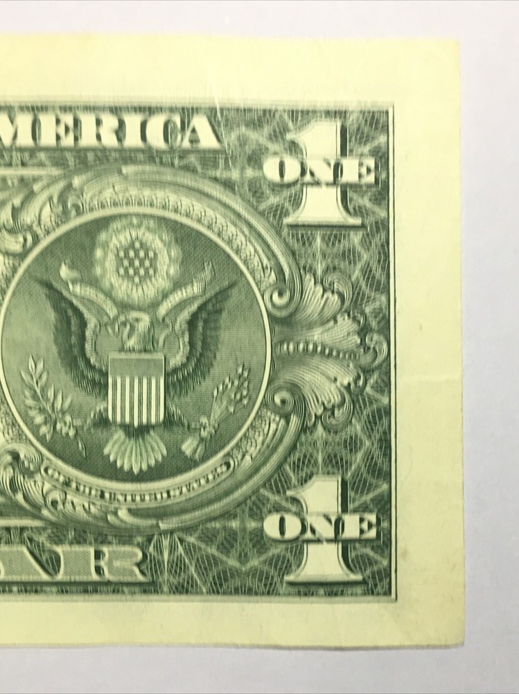 2021 Error $1 Bill Offset Mis-Print Obverse & Reverse