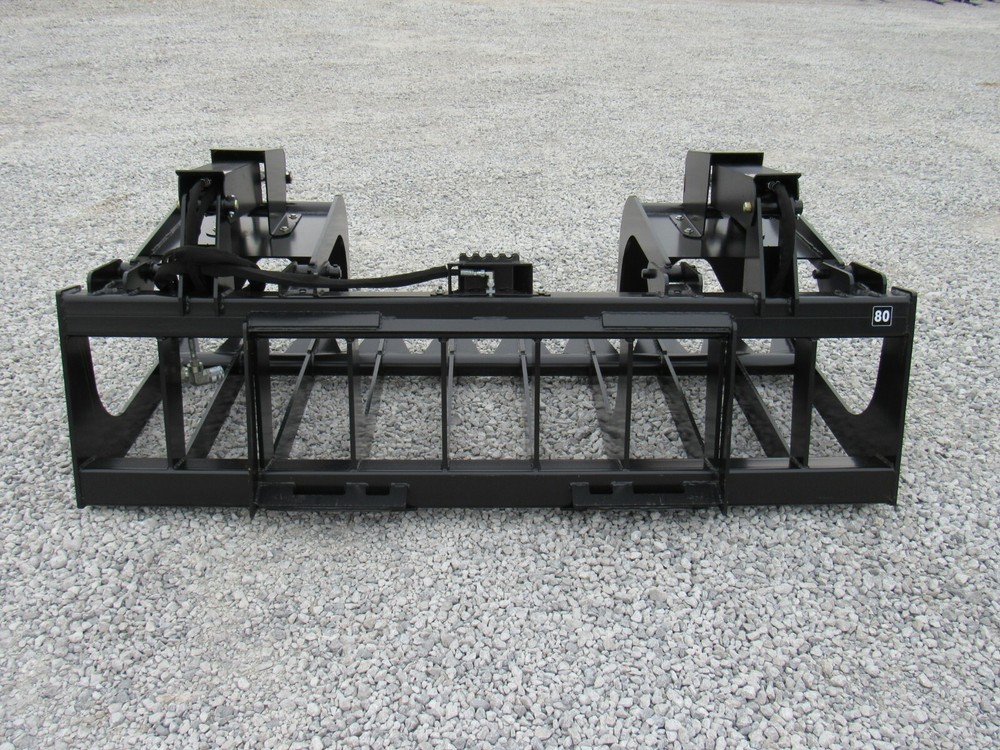 80" Heavy Duty Root Rake Grapple Bucket Attachment Fits Skid Steer Loader