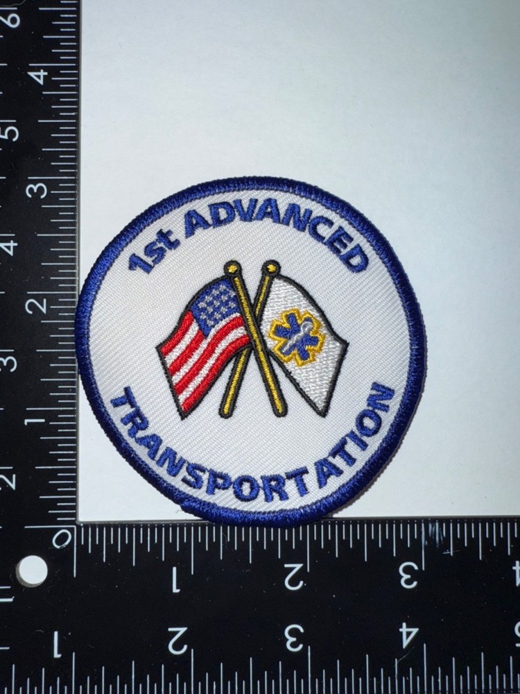 1st Advanced Transportation EMS Emergency Medical Services Patch Obsolete Flag