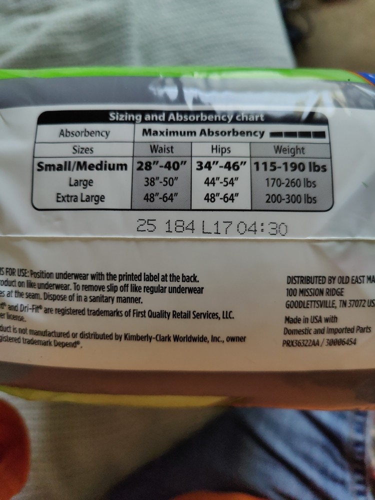 Composure Underwear For Men Size Small Medium 18 Count