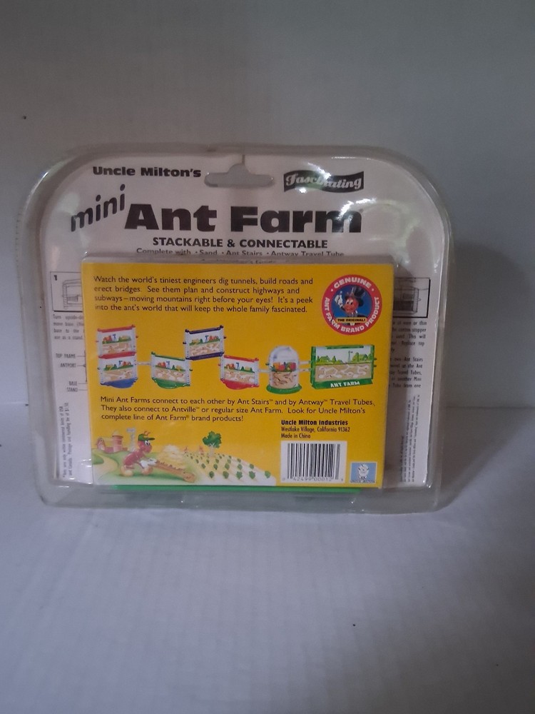 Uncle Milton's Mini Ant Farm Green Stackable & Connectable New Sealed