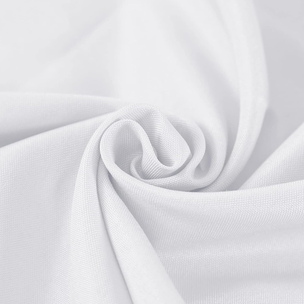 Fokitut 2 Pack Waterproof Round Tablecloth, 120 Round-120''-2pack, White