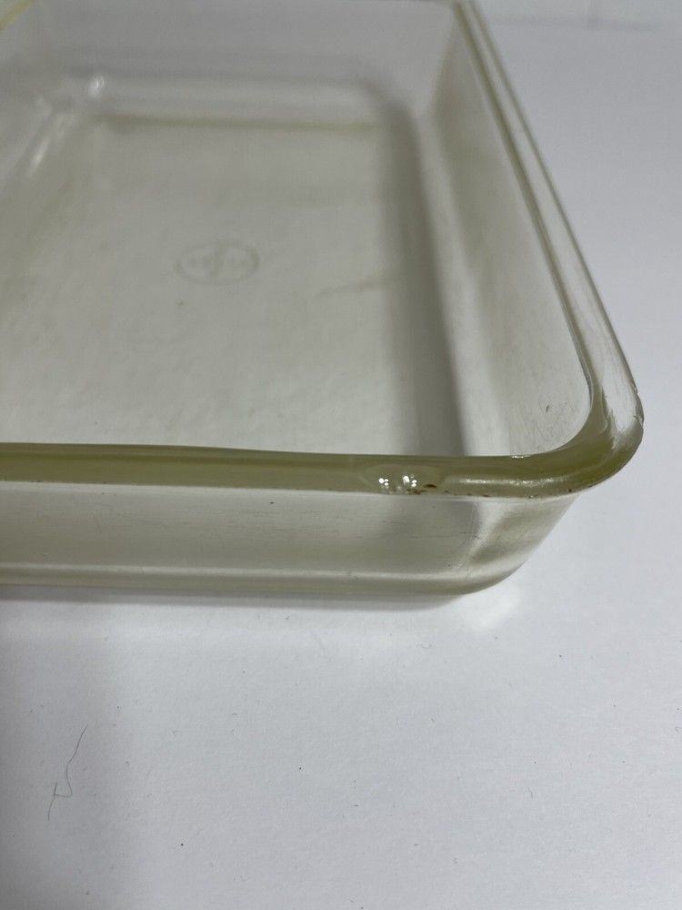 Vtg Footed Rectangular Serving Tray With Pyrex Serving Dish