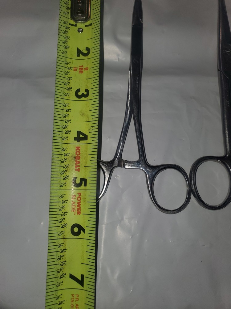 2 Pcs Surgical Instruments 5. 5" Serated forceps and 5.75"scissors