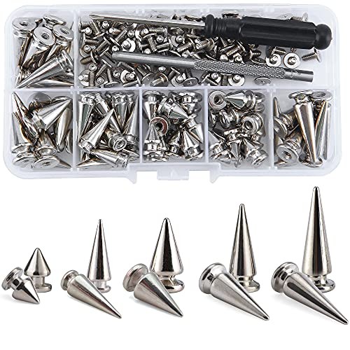 70 Sets Mixed Shape Spikes and Studs Assorted Sizes Tree Spikes Mixed 70Pcs