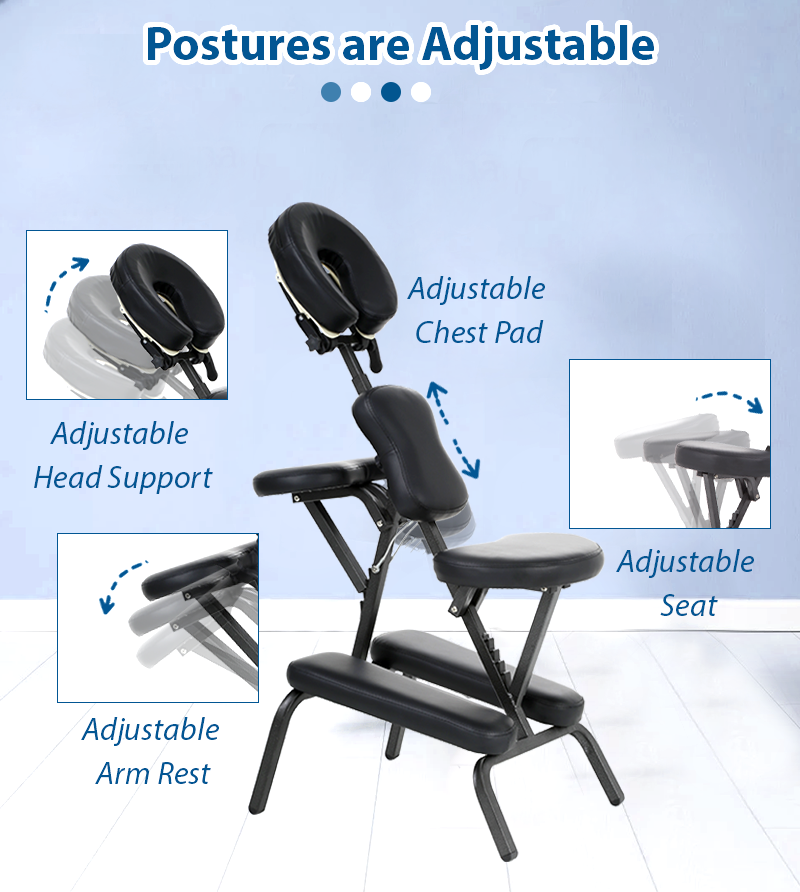 Massage Chair Portable Tattoo Chair Folding Height Adjustable 2 Inch Thick