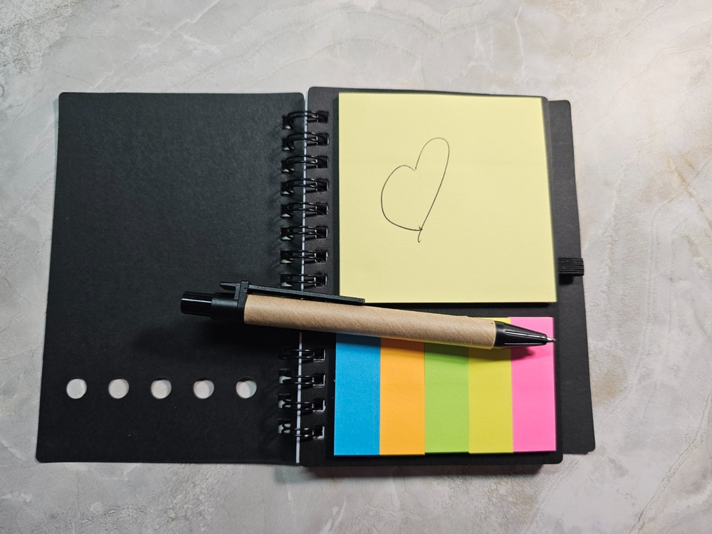 2 Pack Pocket Notebooks w/ Pen & Sticky Notes Small Spiral Notepad Set