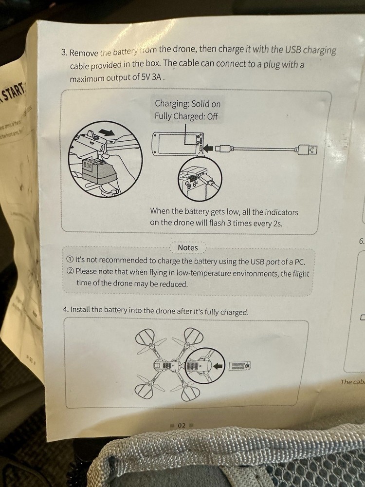 Snaptain E20 2.7K QHD Camera Foldable Drone Remote Controller USED THREE TIMES!!