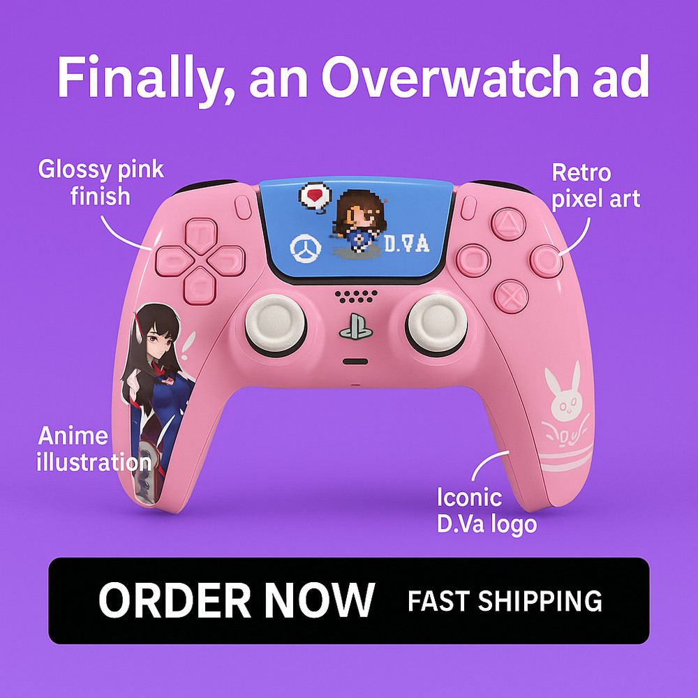 Overwatch D.Va PS5 DualSense Controller Protective Cases