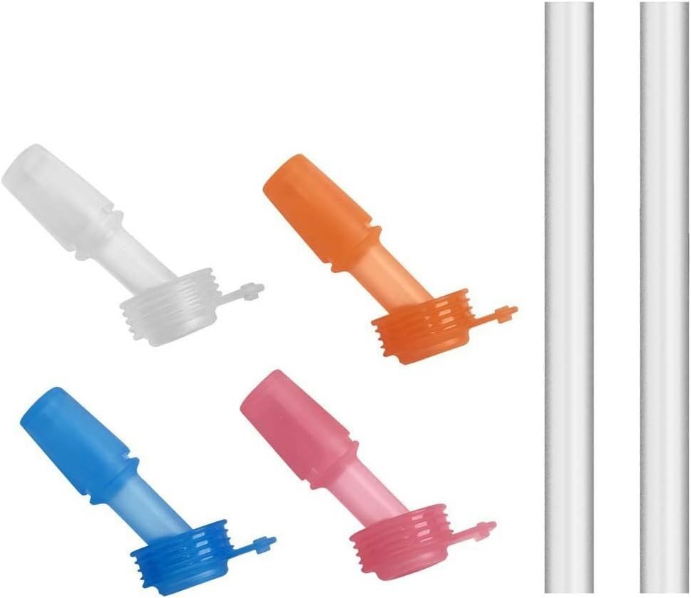 Eddy+ Kids Replacement Bite Valve & Straws Multi-Color, 4-Pack