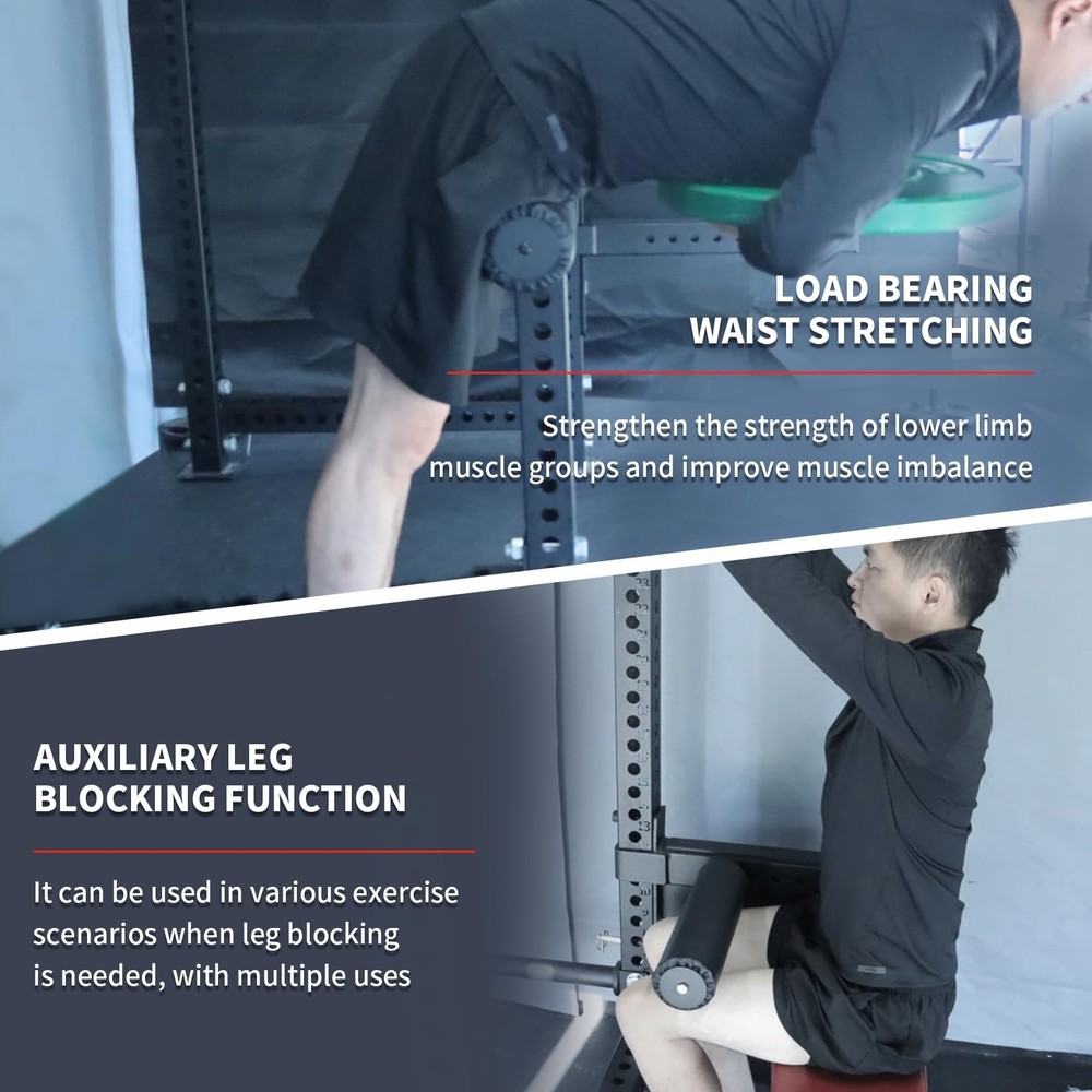 Single Leg Squat Roller/Nordic Hamstring Curl for Squat Rack Power Rack Attac...