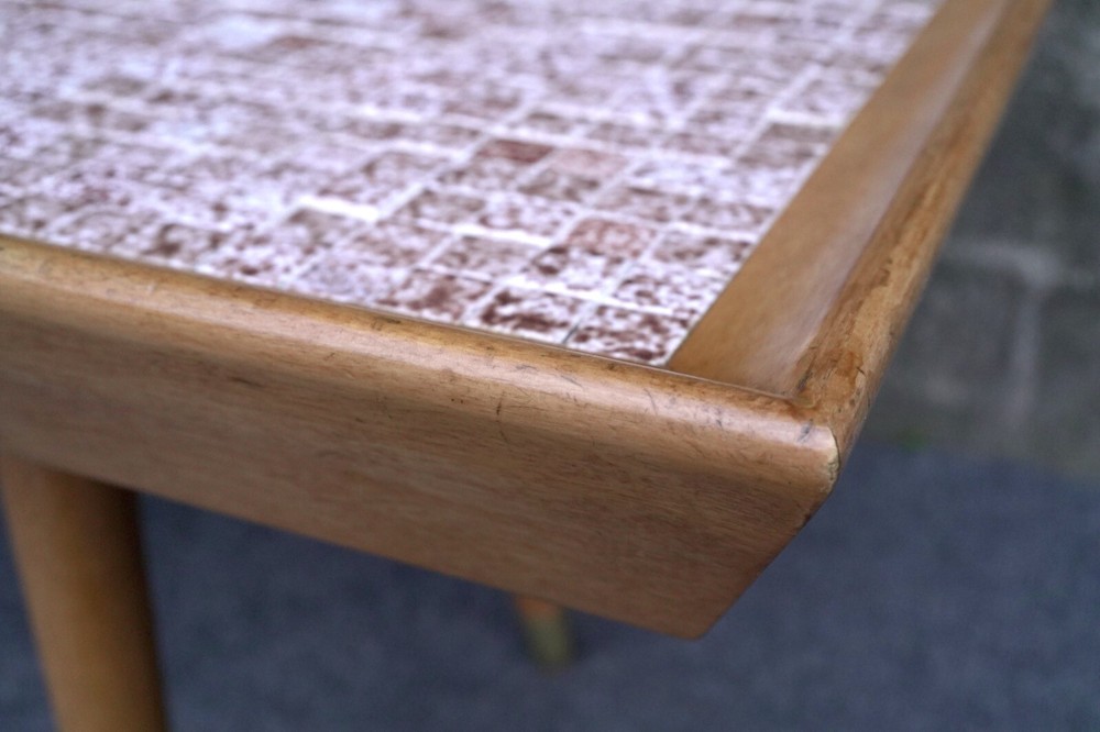 Mid Century Modern Marshall Studios Style Mosaic Tile Top Coffee Table