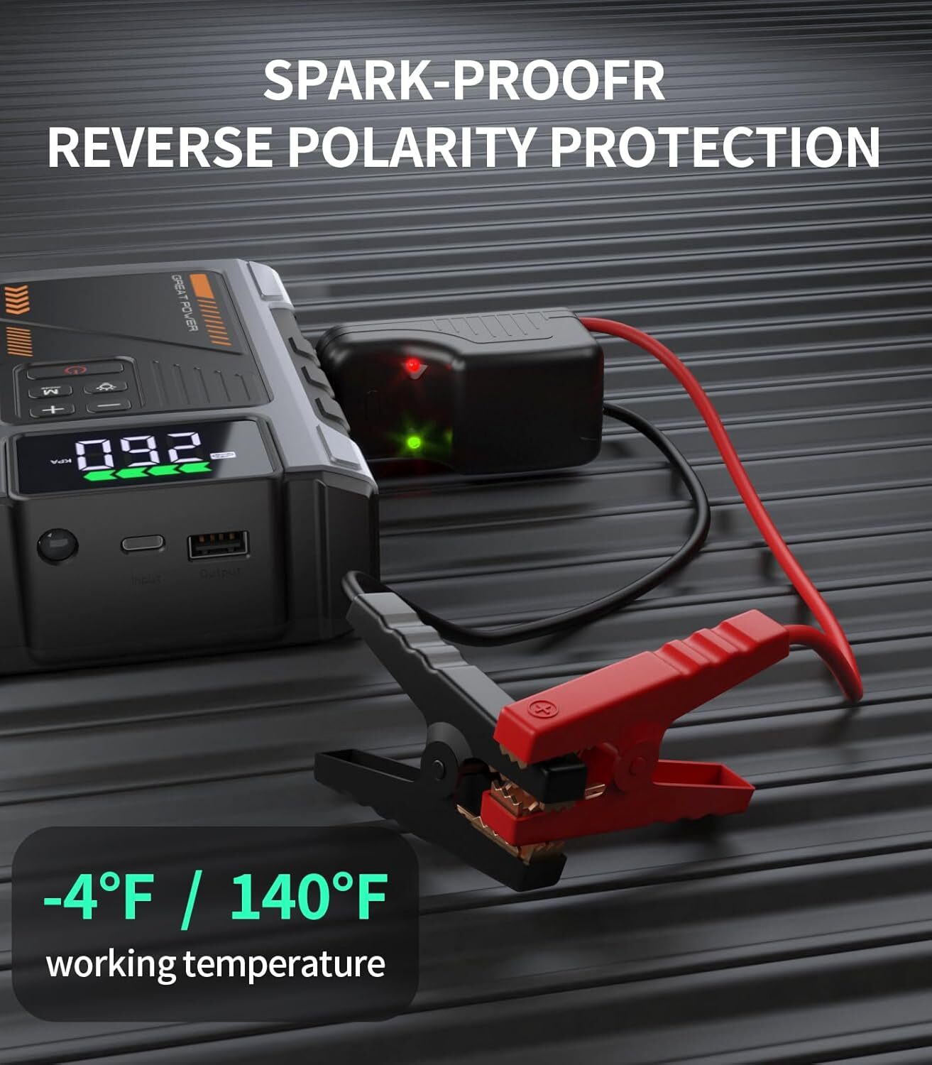 Jump Starter with Air Compressor 3000A Peak with 150PSI Tire Inflator, Jump Box