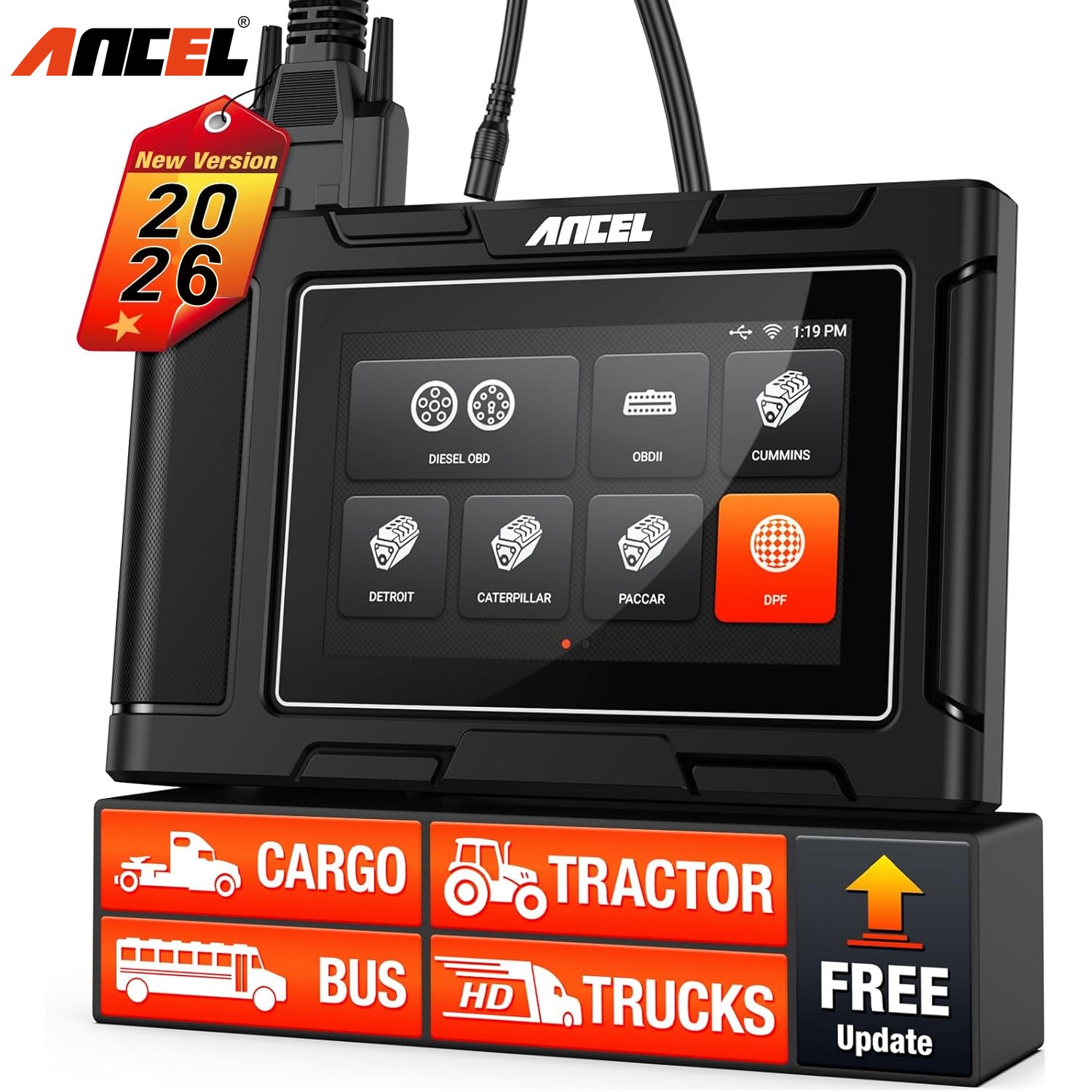 Ancel HD3400 PRO Diesel Heavy Duty Truck OBD2 Scanner Diagnostic Tool DPF Regen