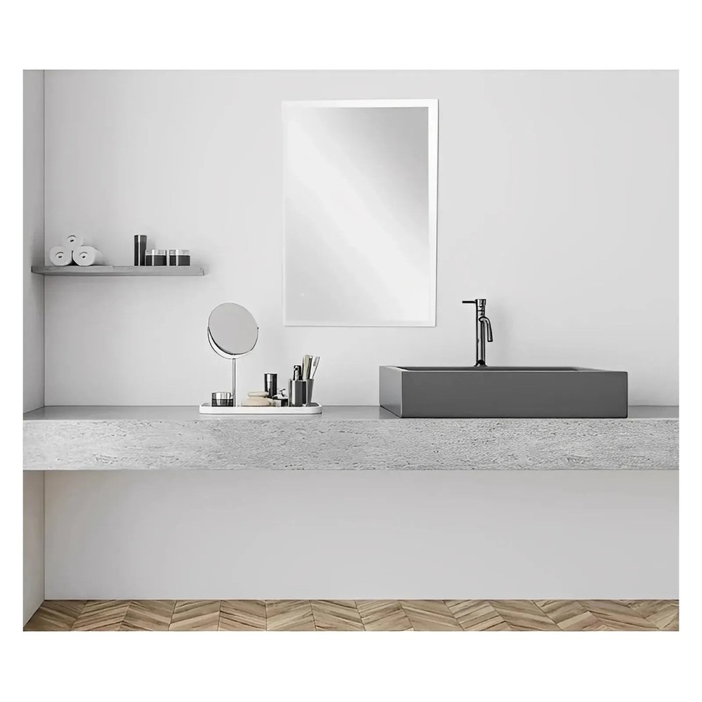 SYLVA LED LIGHTED BATHROOM VANITY SQUARE MIRROR - 32 x 24