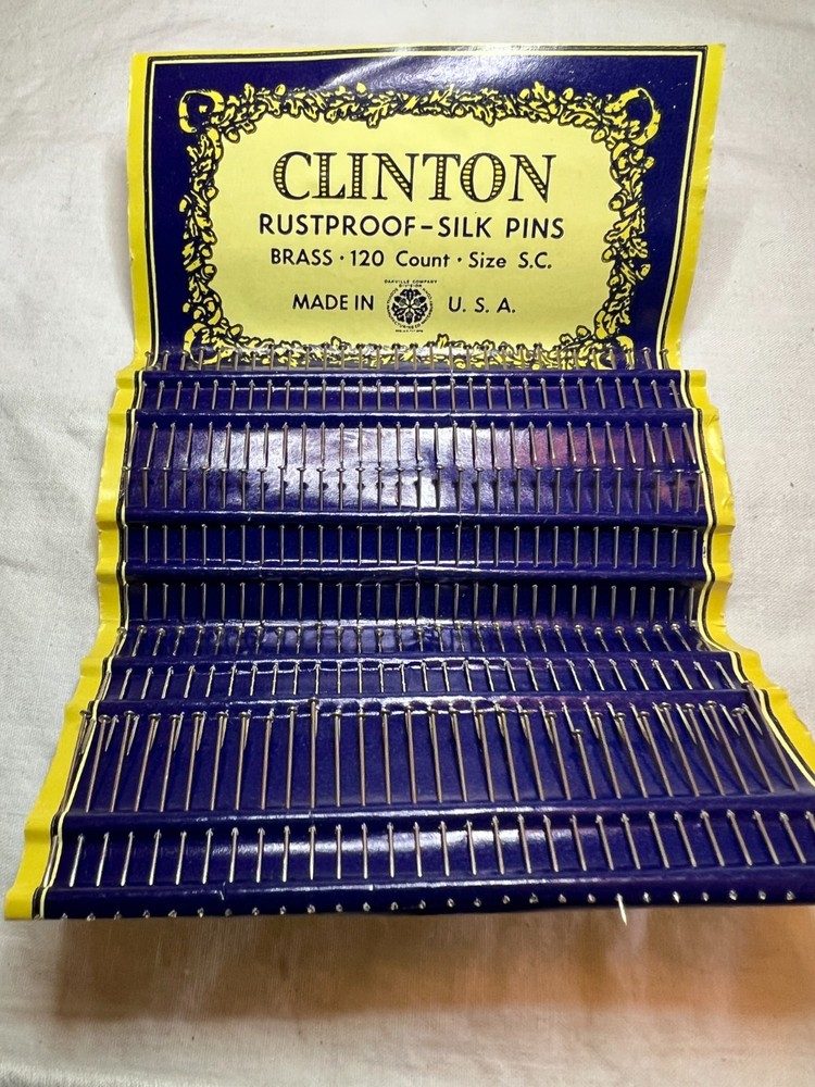 ANTIQUE CLINTON RUSTPROOF BRASS SILK PINS