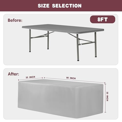 Fitted Table Covers - 96 x 30 Inch - 2 Pack 8FT|2 Pack Versatile Black