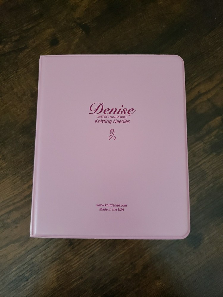 Denise Interchangeable Knitting Needles Complete Kit Pink case