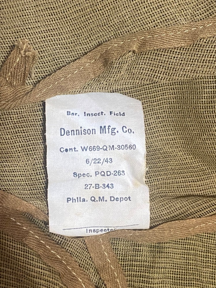 WW2 US Army Pup Tent Insect Net
